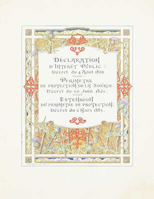 [Контрексевиль. Минерально-лечебное заведение. Источник «Павильон». Путеводитель]. Contrexéville. Source du Pavillon. Paris, [1900-е].